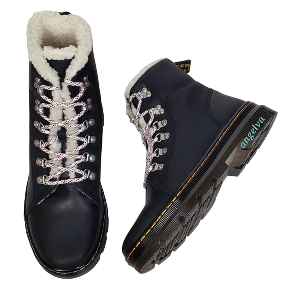 Dr. Martens Shoes - New Dr Martens combs faux fur shearling lined leather combat boots black winter